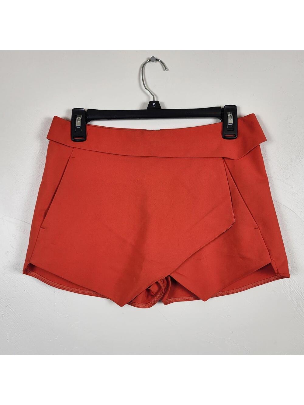 Zara Basic Red Wrap Front Skort - Women’s Size XS - Origami Style Mini Preppy